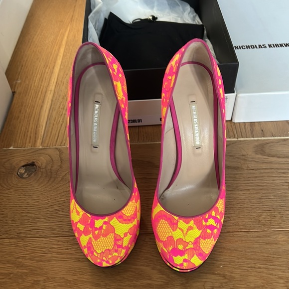 Nicholas Kirkwood Neon Pink/Yellow Heels, worn once, perfect condition - Picture 2 of 9
